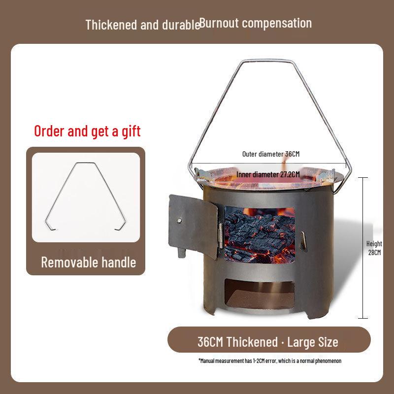 Portable Outdoor Firewood Stove for Camp Cooking and Tea Brewing