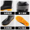 Black rain boots thickened labor insurance shoes high rain shoes non-slip beef tendon outsole matte water shoes long work boots water boots men
