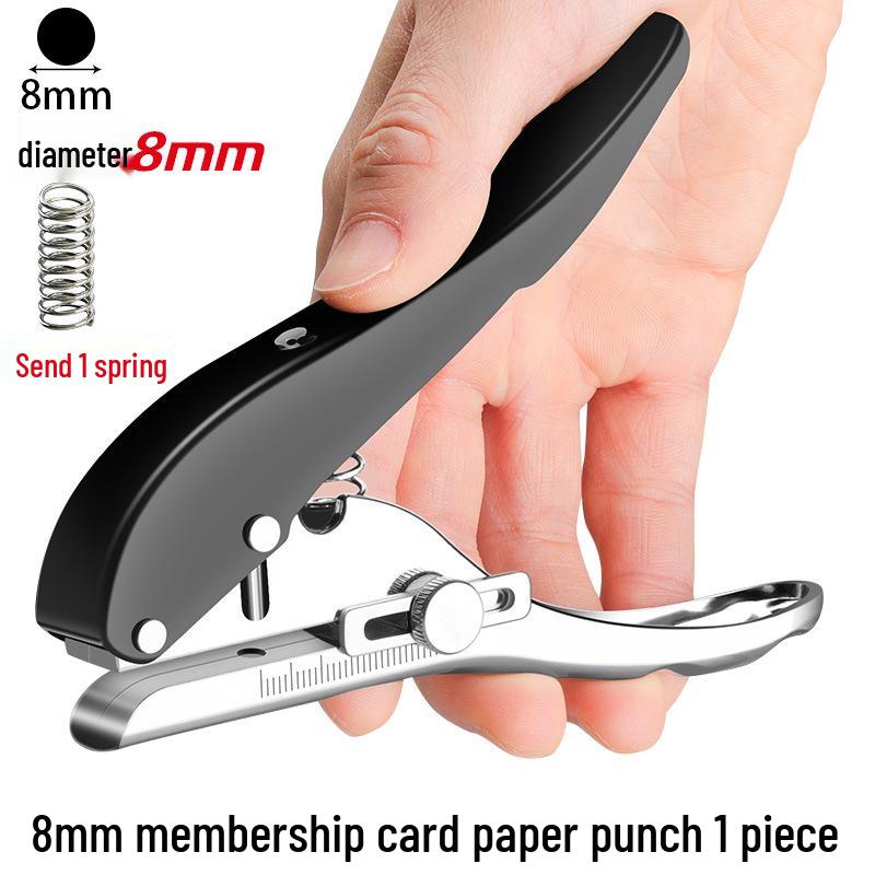 Handheld Round Hole Puncher for Paper, PVC Cards, and Eyelets