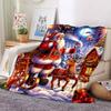 Cartoon Santa Claus Merry Christmas Snowman New Year Gift Soft Flannel Blanket for Beds Bedroom Sofa,Throw Blanket for Cover