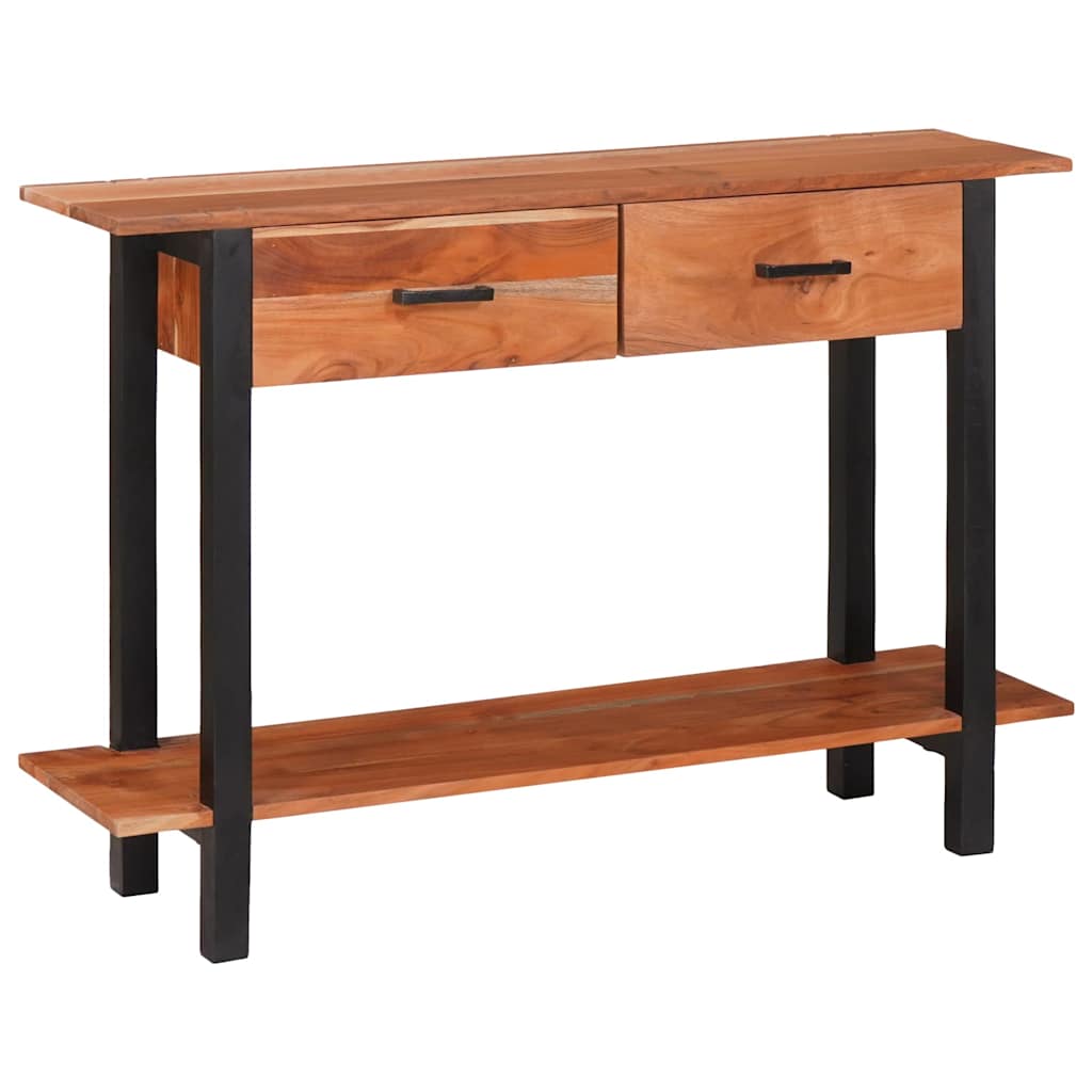 Console Table with Drawers Brown and Black 110 X 30 X 75 Cm