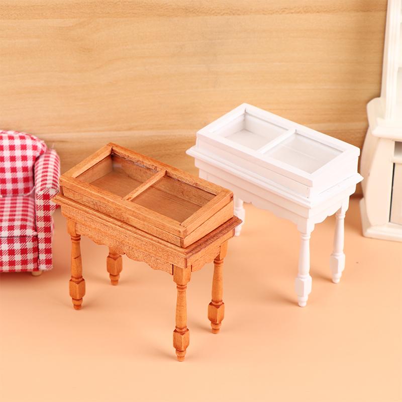 1:12 Dollhouse Miniature Counter Clamshell Jewelry Display Cabinet Showcase Storage Cabinet Furniture Doll House Decor Toy