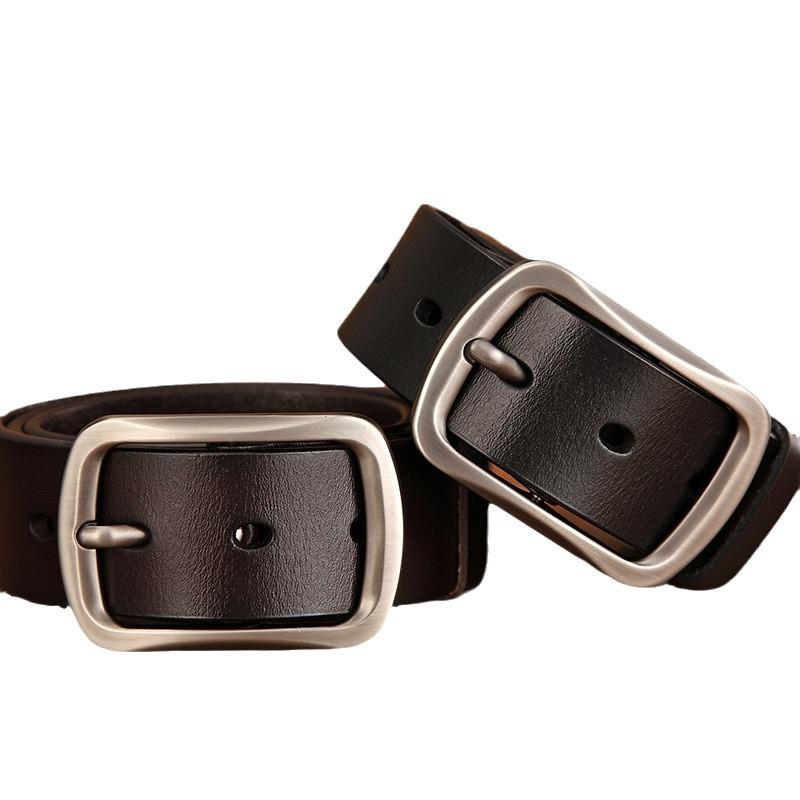 Men's Genuine Leather Pin Buckle Retro Belt - Casual Cowhide Style