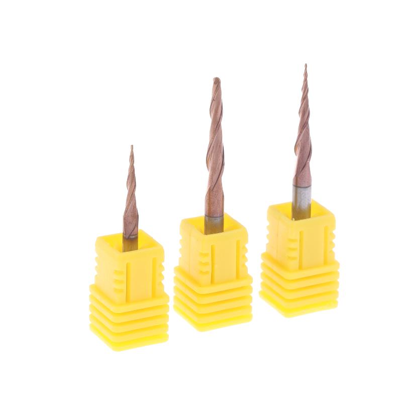 1 Stück Kegel Wood Metal Fräsen HRC55 Wolframstahl Kegeliger Kugelkopf-Schaftfräser Kegelige Kugelkopf-Spiral-Gravierfräser