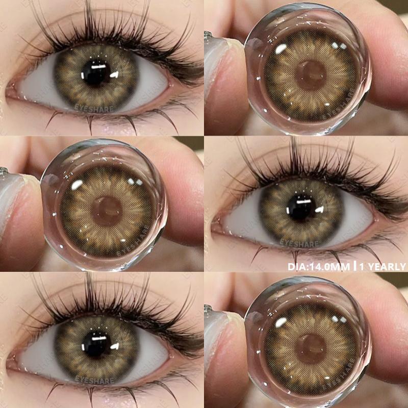 Eyeshare 1Pair Color Contact Lenses for Eyes Natural Blue Colored Pupils Green Eye Color Lens Gray Contacts Brown Lenses Yearly