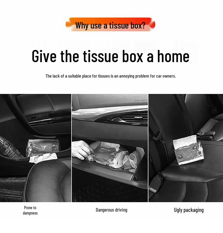 Leather Car Sun Visor Tissue and Mask Holder - Interior Clip-on Storage Box