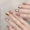 Verlaufende Bernstein-Goldfolie Abnehmbare Nagelsticker - Herbst/Winter-Kollektion