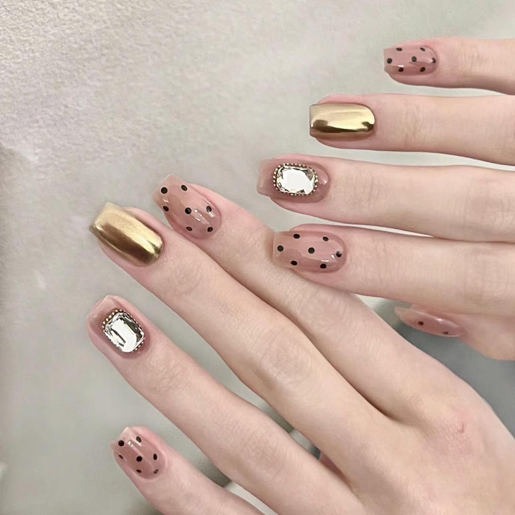Verlaufende Bernstein-Goldfolie Abnehmbare Nagelsticker - Herbst/Winter-Kollektion