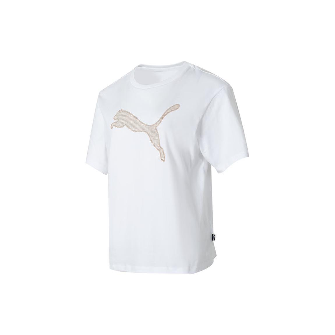 (WMNS) PUMA Graphic Sport T-Shirt White Beige Women s 682164-02 L