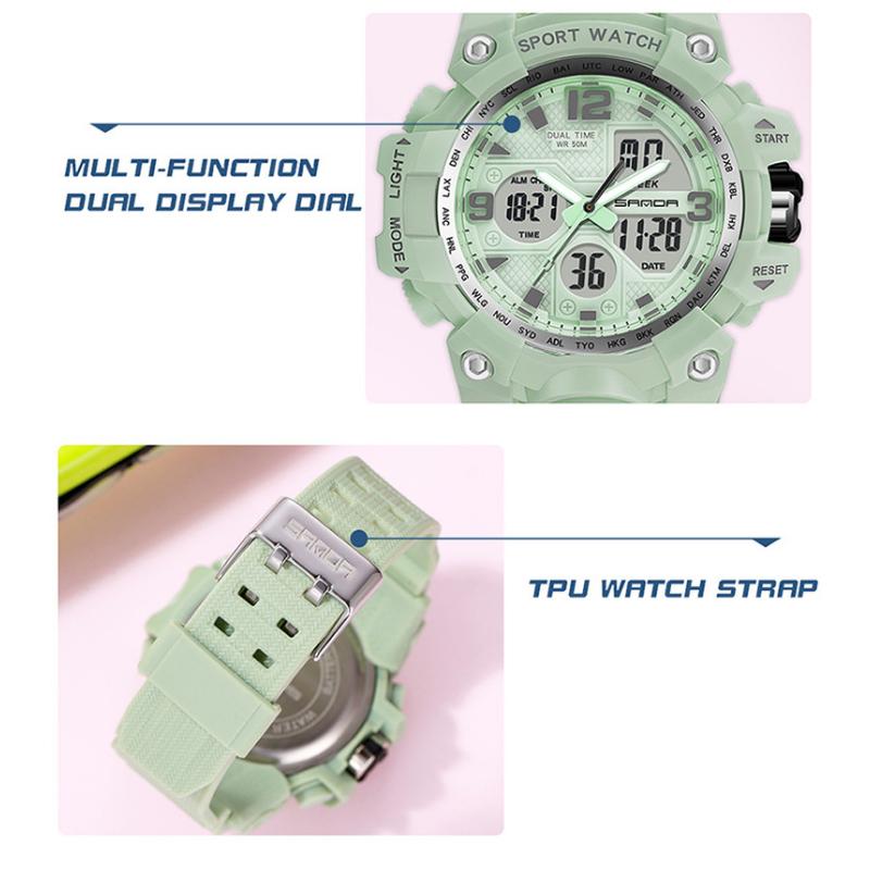 SANDA Neue einfache Mode Sport elektronische Uhr Nächte Licht Uhr Student Herrenuhr