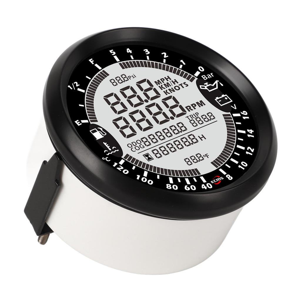 6 in 1 Digital Multifunction Gauge Speedometer Tachometer Water Temp Oil Pressure Total Mileage Voltage Indicator
