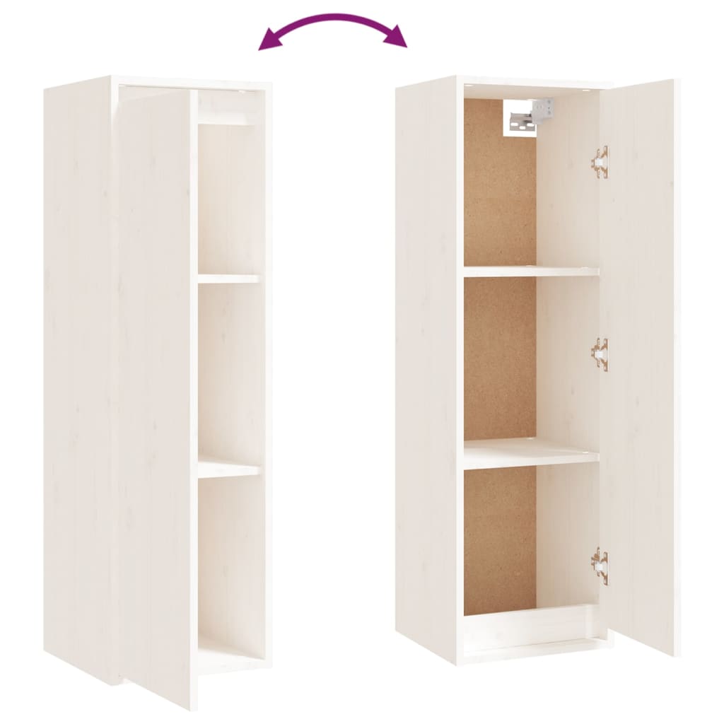 TV Cabinets Set of 4 White Solid Pine Wood