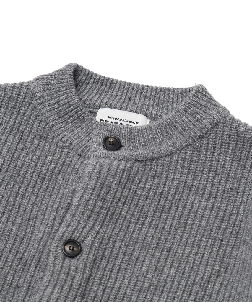 BEAT&SLNC Morrow Crewneck Cardigan (Melange Grey)