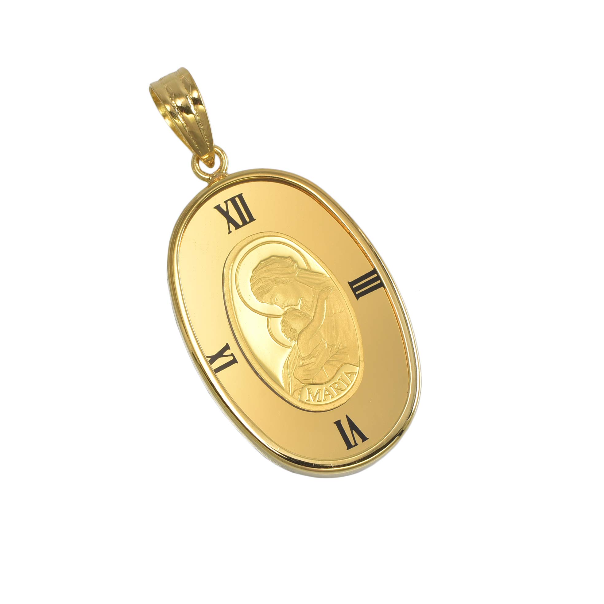 

K24 Чисте золото Монета Марія Кулон Топ K18 Оправа Кришталеве скло Унісекс [SPERANZA] жовтий