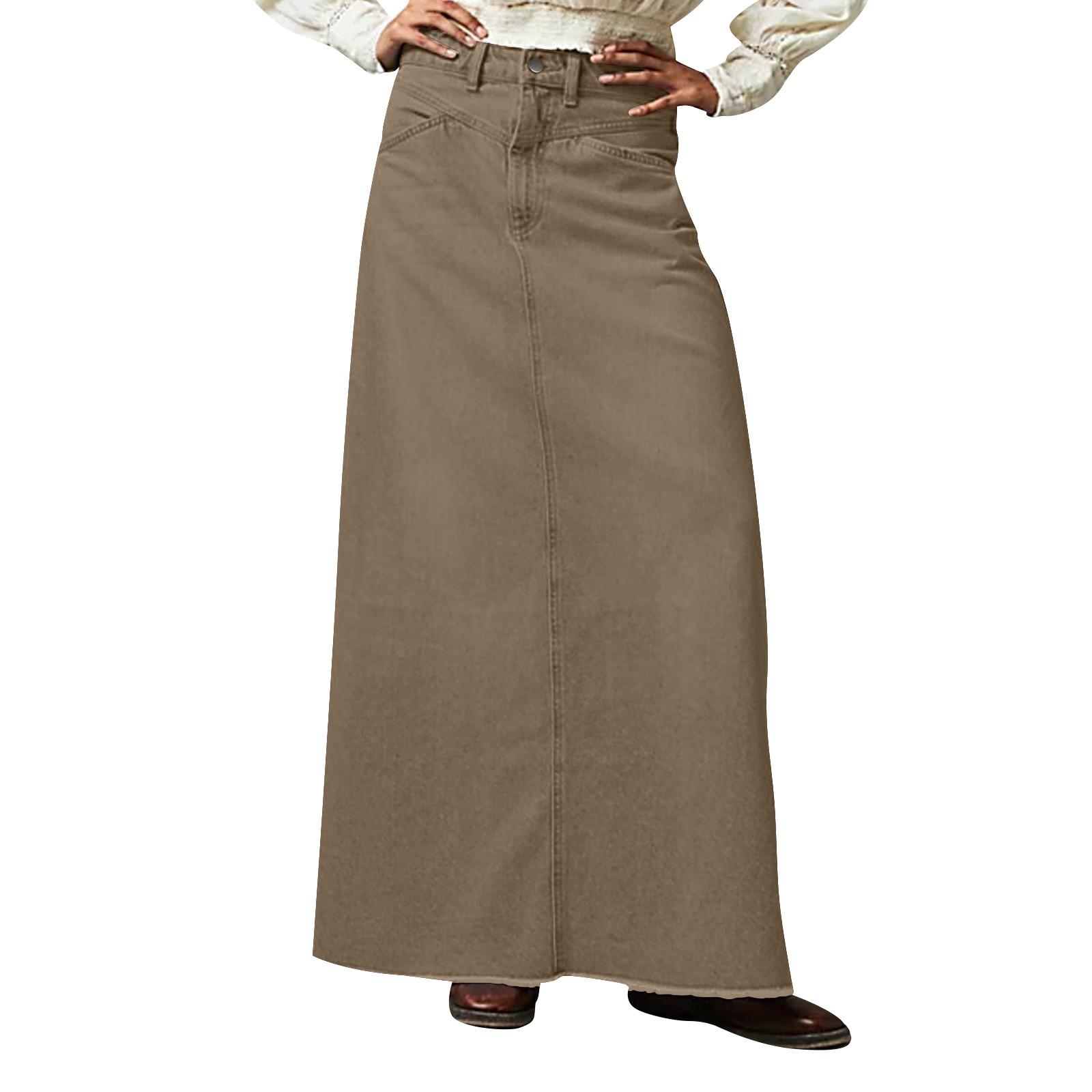 

Женская летняя свободная прямая повседневная джинсовая юбка S