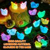 50Pc Luminous Mini Chicken Figurines Resin Miniature Animals Tiny Chickens For Dollhouse Micro Landscape Diy Outdoor Party Decor