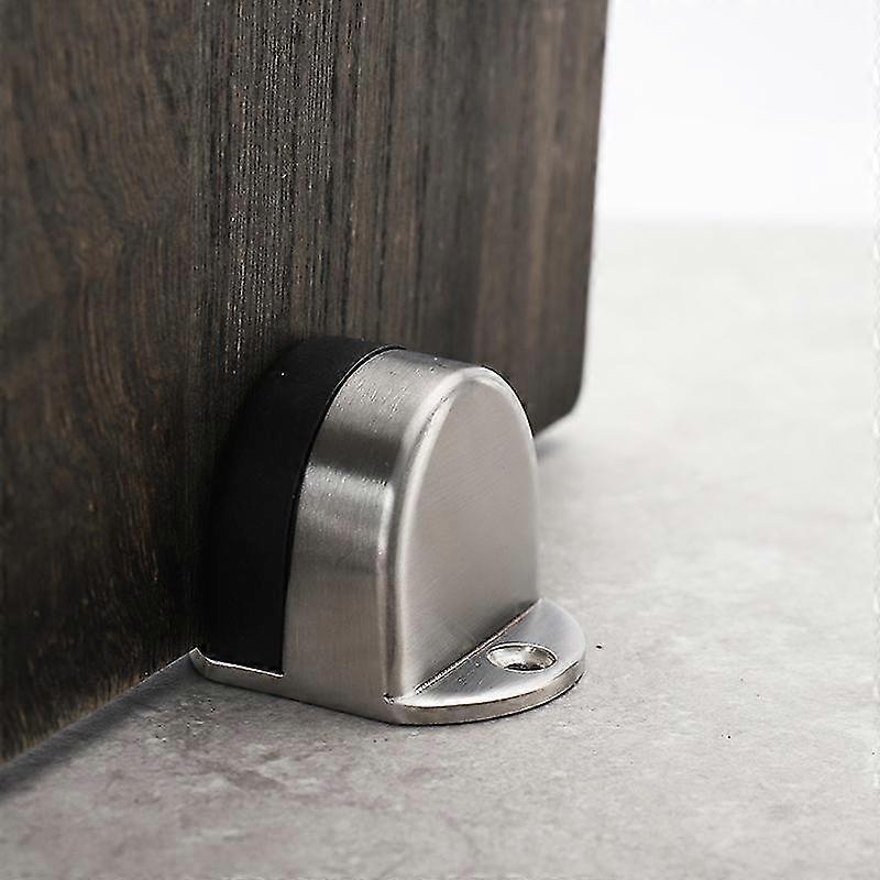 2pcs Door Stops, Stainless Steel Door Stopper Door Stop Bottom Door Stopper for Hotel Home Silver Tone for Home Office