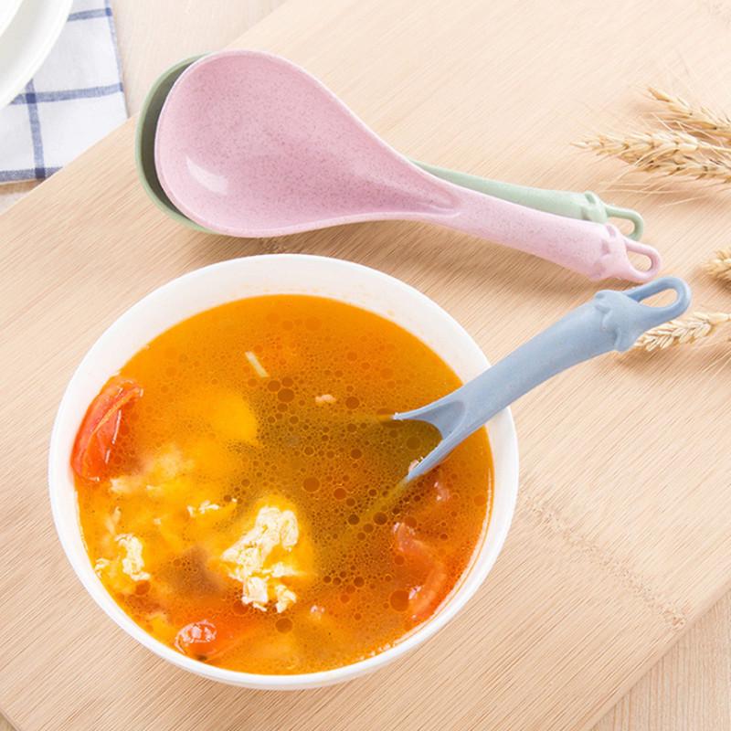 Thickened Long-Handled Wheat Straw Soup & Porridge Spoon