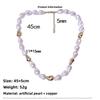 Collier Meier en perles baroques irrégulières - ras-de-cou coloré minimaliste chic haut de gamme pour femmes