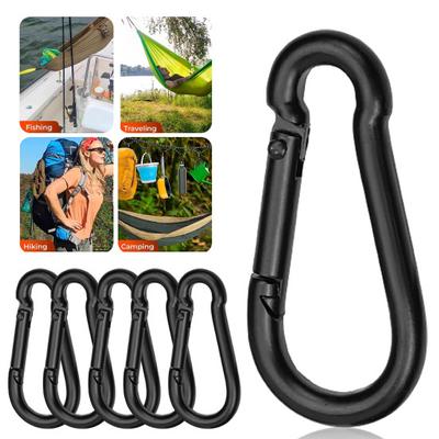 5 Stück Kletterkarabiner Starke, belastbare, solide Konstruktion, galvanisierte, hochfeste Riegelhaken