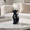 DYS 3D Printed Hollow Cat Figurine, Modern Black White Kitten Statue, Artistic Animal Sculpture Desk Decoration, Gift for Lovers