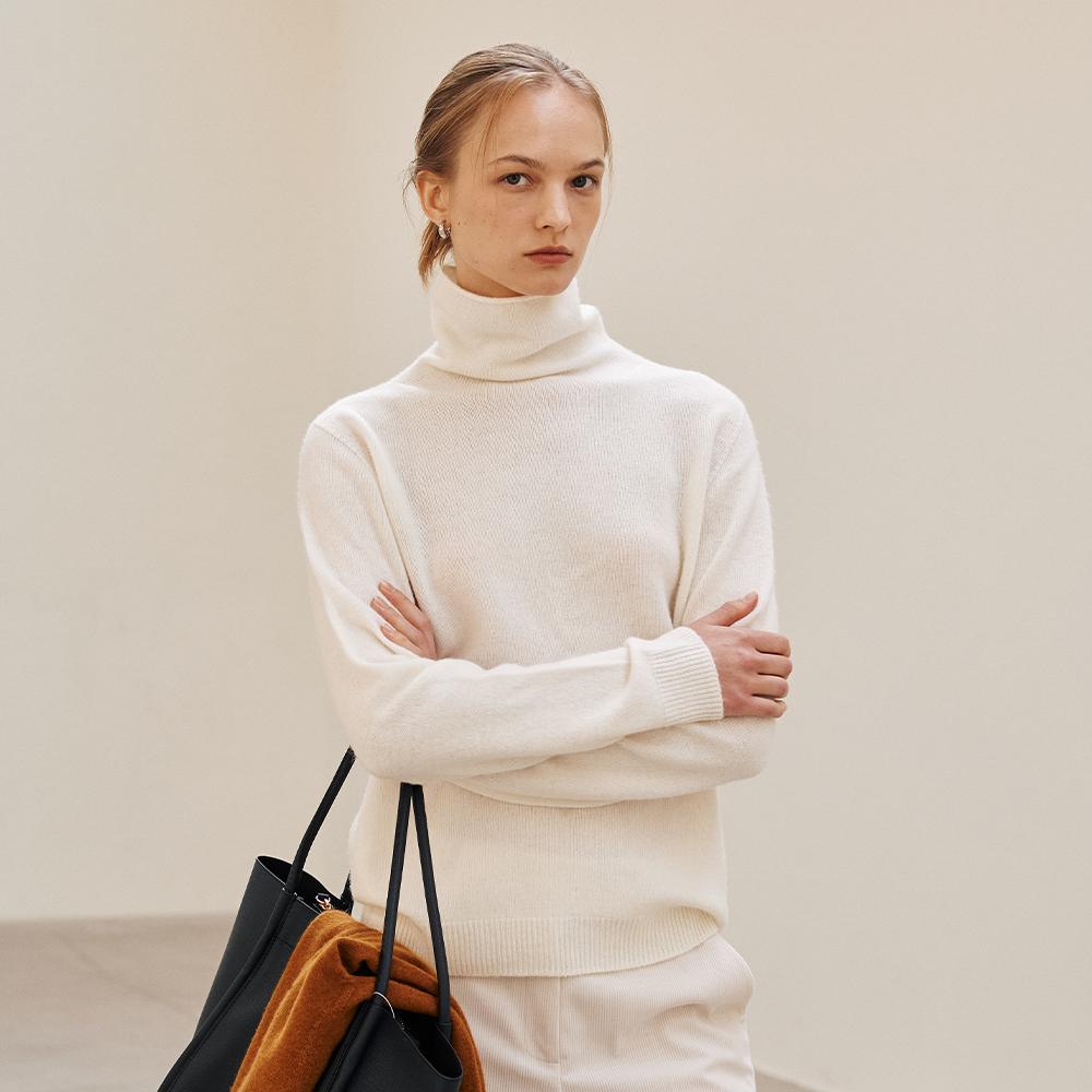 Hiikeu Wool 100 Whole Garment Knit_Ivory