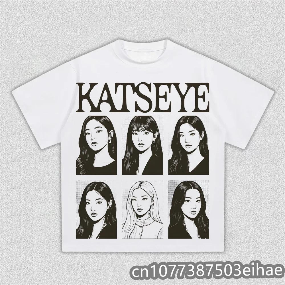KATSEYE Unisex Unisex Oversized Graphic Print Tshirt Casual Cotton Oneck Harajuku Streetwear Wind Top Funny Poster Design