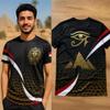 Mens Egypt Crew Neck T Shirt Pharaoh Pyramid Eye Graphic Short Sleeve Casual Summer Pullover Top Daily Wear For Men Beach Resort