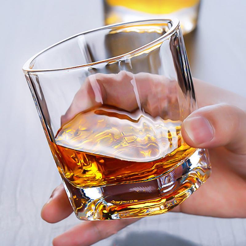 235ml 4pcs Set Beer Brandy Foreign Wine Glasses European Crystal Whiskey Glass Transparent Drinkware Liquor Goblet Beverage Cup