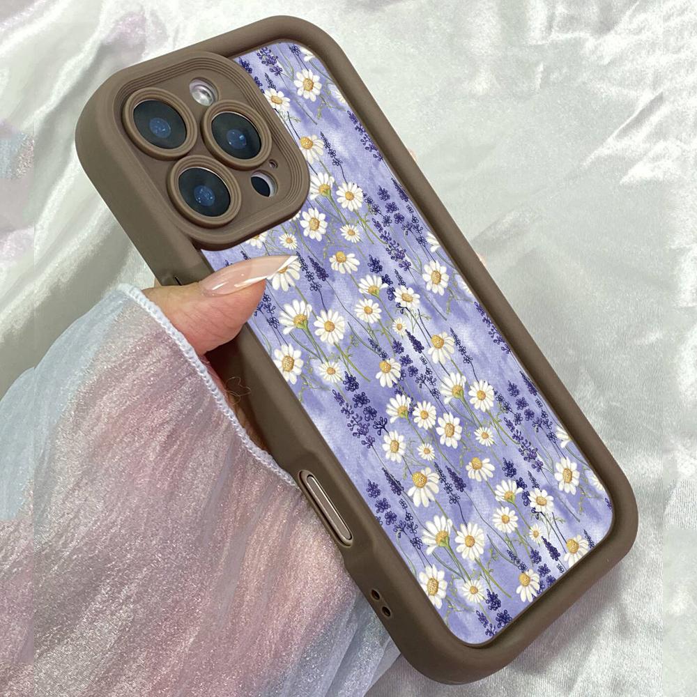 JT99 Blue Daisy for iPhone 17 16 15 14 Pro Max Samsung S26 S25 S24 Ultra A17 A16 A07 A56 A06 Xiaomi 15T Redmi 14C 15c Note 14 13 Soft TPU Case