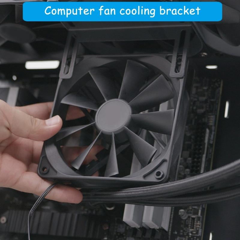 PC Water Cooling Radiators Bracket, 120mm Fan Mount Metal Stand for Pump Tanks Reservoir, Black