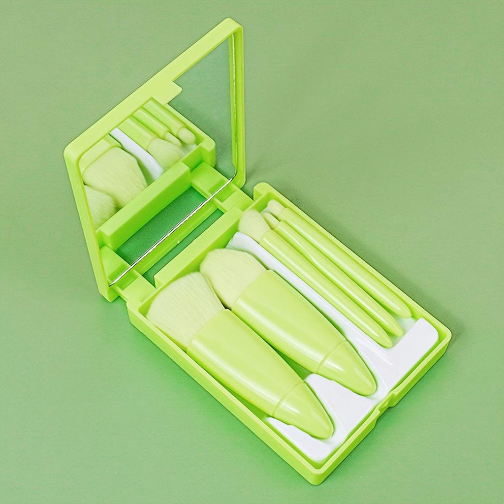 5-teiliges Mini-Make-up-Pinselset mit Spiegel, weichen Borsten, präzisem Make-up, einfach, ein perfektes Make-up zu kreieren, als Geschenk geeignet