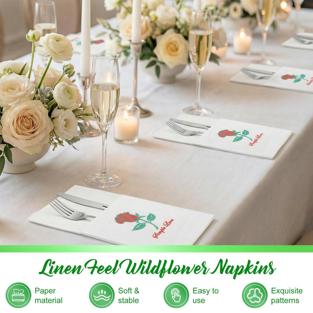 100Pc Linen Feel Paper Napkins Elegant Paper Napkins Multipurpose Safe Linen Feel Napkin for Wedding Silverware Party Restaurant