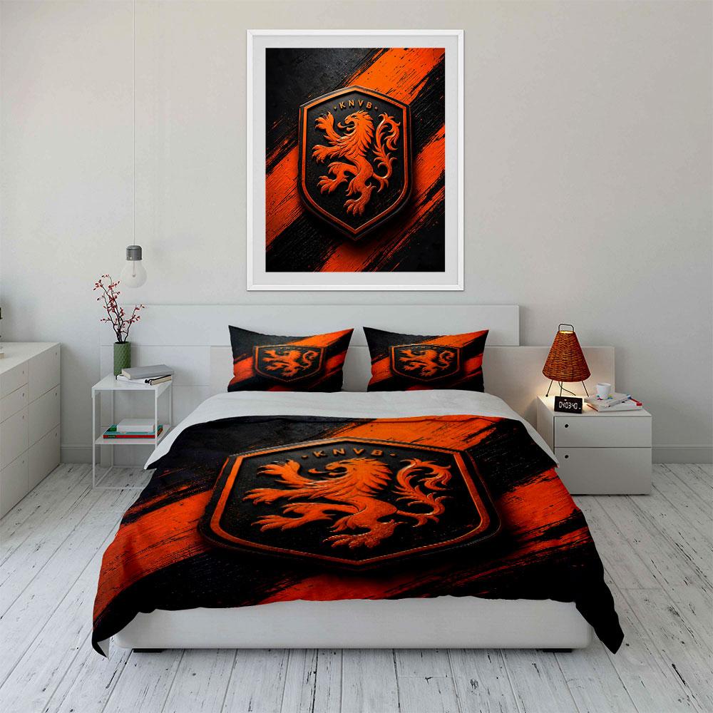 """Orange Löwen-Schild\" Bettwäsche-Set Bettwäsche Bettbezug-Set Bettbezug Kissenbezüge""" (1 * Bettbezug 2 * Kissenbezüge, ohne Bettdecke)