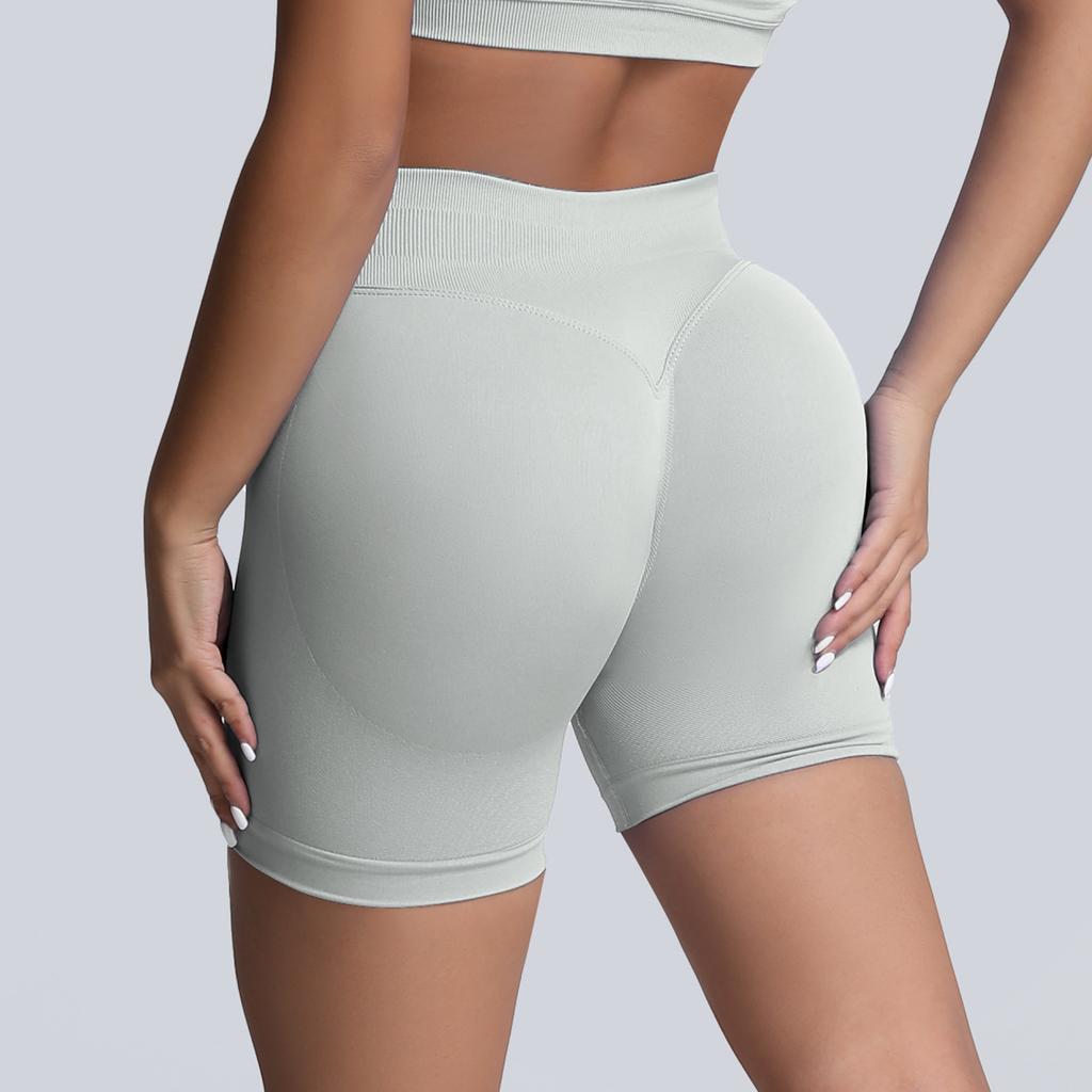 Seamless Matte High Waisted Yoga Shorts, Cinching And Lifting Hips, Tight Fitting Women'S Fitness Pants, Worn As Outerwear Running Shorts