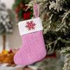 1PC Pink Christmas Socks Letter Embroidered Gift Pendant Knitted Letter Christmas Socks 3d Pendant Gift Bag