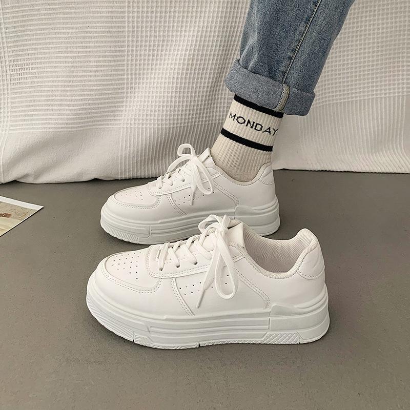 Popular Hong Kong style platform Guochao board shoes women's summer 2025 spring and autumn new niche versatile casual shoes sports white shoes