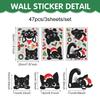 Wall Sticker Christmas Wall Sticker Black Cat Star Atmosphere Christmas Window Sticker Refrigerator Sticker Kitchen Children's Room Wallpaper