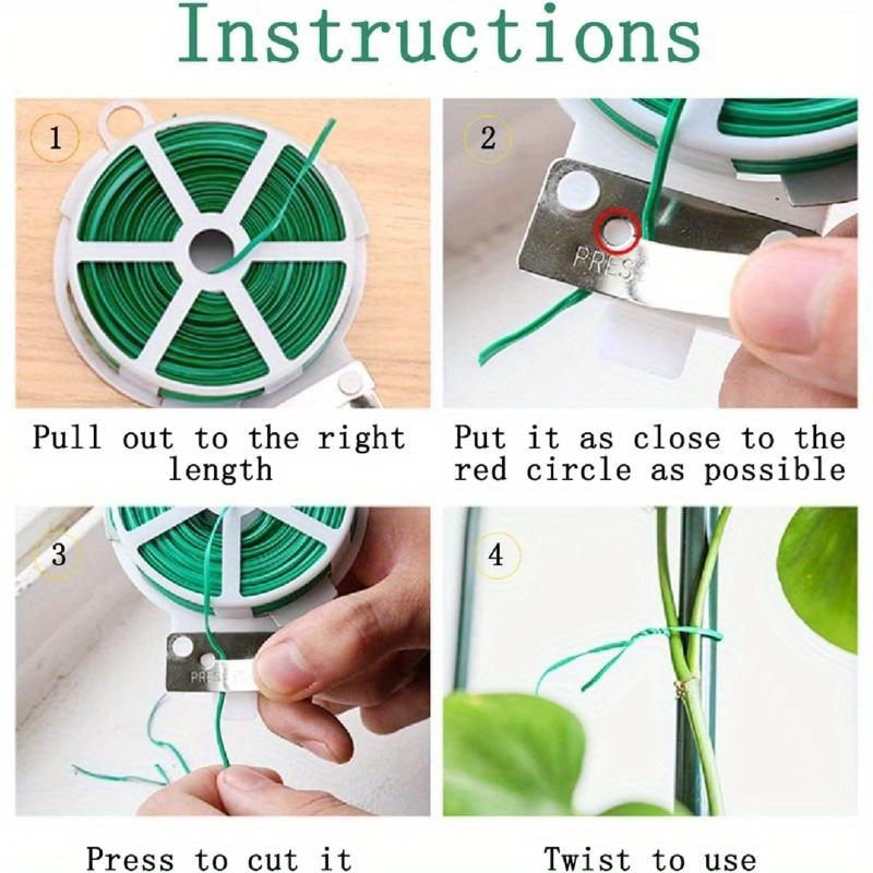 30m/50m/100m Green Cable Ties with Cutter, Garden Plant Ties Reusable Gardening Tomatoes Tie Garden Ties for Plants, Garden Twist