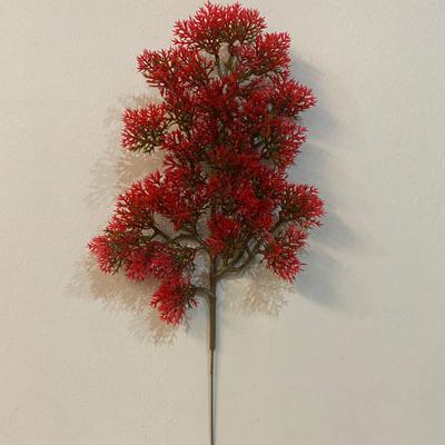 1 Branch Artificial Plant Fresh-keeping Vivid UV-resistant Flower Arrangement Fake Pine Stem for Courtyard