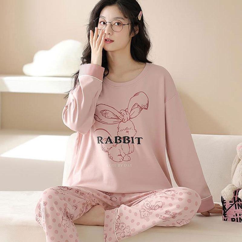 Women's Autumn/Winter Pajama Set: Cute, Girlish Long-Sleeve, Loose, Casual Homewear