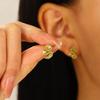 Unique Folding Ruffled Design Piercing Stud Earrings for Women 4 Colors Oil Dripping Sweet Style Enameled Earrings Y2K Zircon