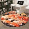 1pc Anime Design Sushi Roll Round Carpet Office Chair Mat, Non Slip Rug for Home Decor, Living Room, Bedroom, Game Room, Gift