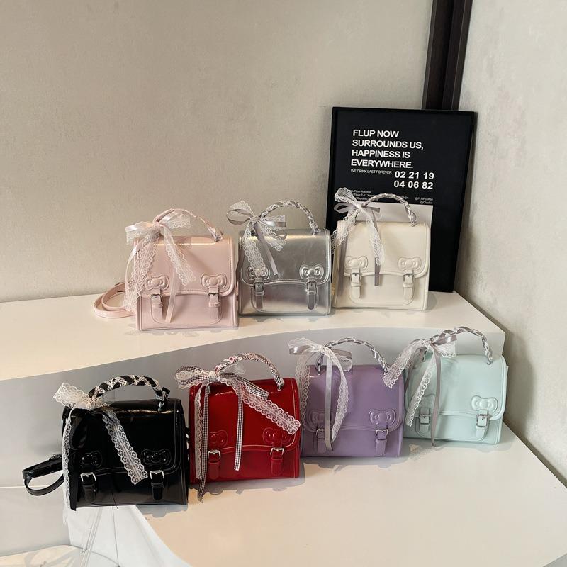 College style backpack bag women's new trendy spring fashion backpack versatile sweet schoolbag portable small square bag