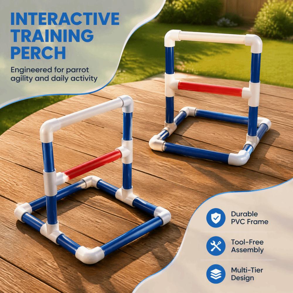 Table Top Design Bird Play Center PVC Material Bird Table Perch For African Grey