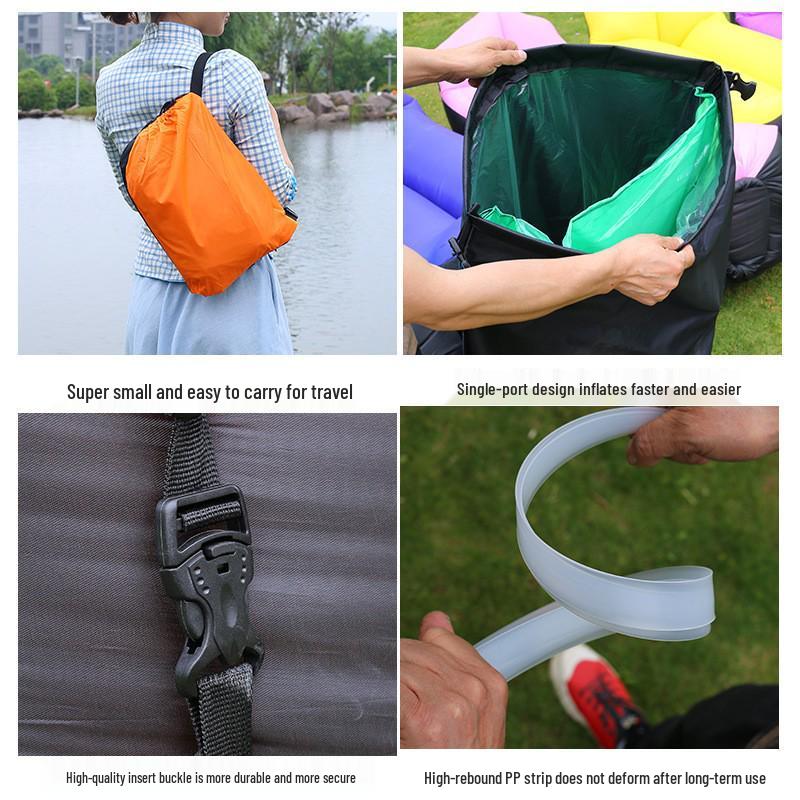 Bärbar uppblåsbar soffa: Utomhus Strand, Camping & Musikfestival Sovsäck