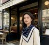Silk silk scarf women's spring Japanese and Korean temperament versatile polka dot mulberry silk double crepe Chinese square scarf with shawl scarf