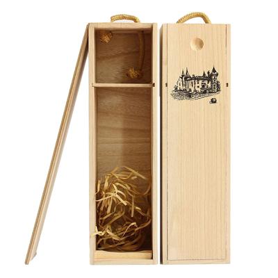 Caja de Madera para una Botella de Vino con Tapa Caja Decorativa de Grano de Madera Reutilizable para Almacenamiento de Vino
