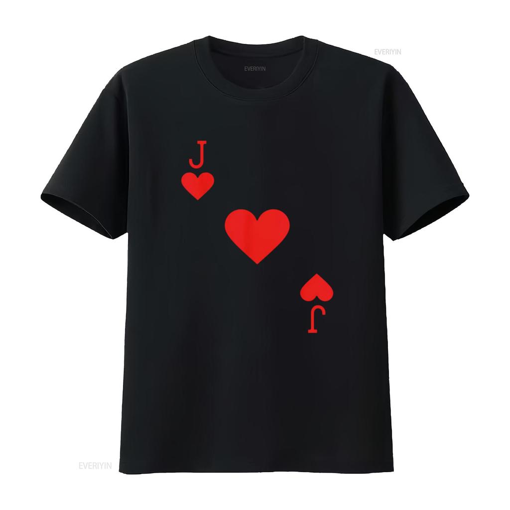 Costume Jack di Cuori T-shirt Donna Halloween Carte da Mazzo Nero Vintage Lavato Casual Traspirante Streetwear Grafica Alla Moda