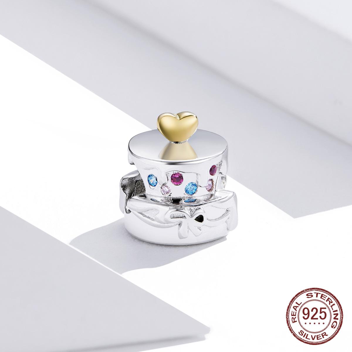 

925 стерлингового серебра свадебная вечеринка торт металлический шарм для оригинальных женщин серебряный браслет DIY ювелирные изделия изготовление